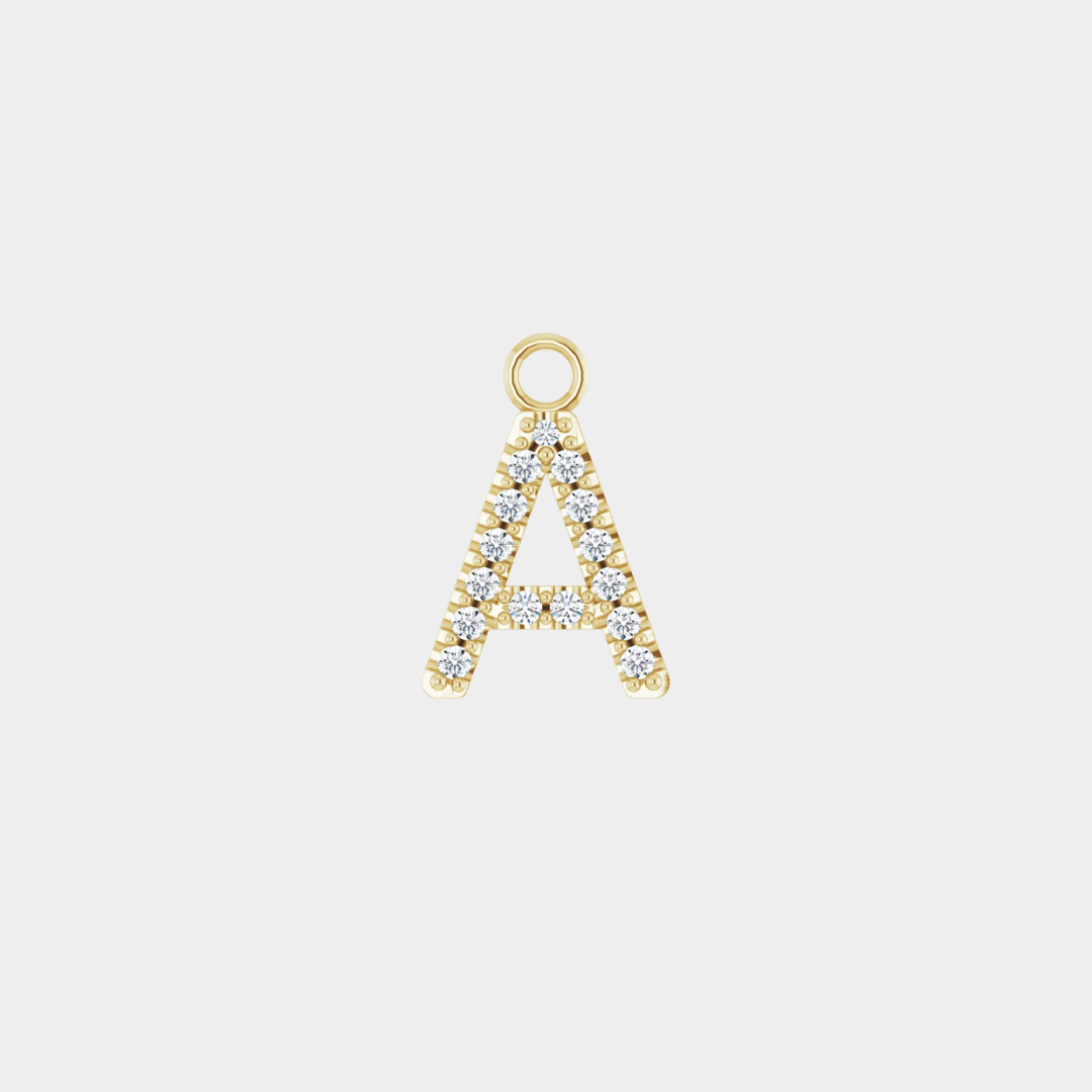 Larissa 14ct Yellow Gold Natural Diamond Initial Dangle