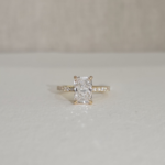 Oceane | Enchanting 2.21ct Radiant Lab Diamond Solitaire Pave Band Engagement Ring in 18ct Yellow Gold