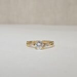 Noelle | 0.76ct Natural Solitaire Engagement Ring with Twisted Diamond Band in 18ct Yellow Gold