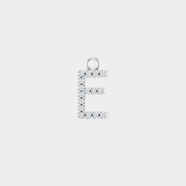 Larissa 14ct White Gold Natural Diamond Initial Pendant - Image 3