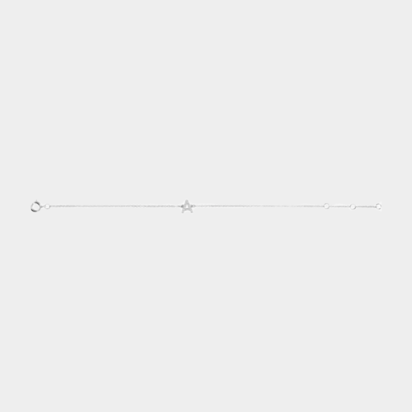 Gina 14ct White Gold Natural Diamond Initial Bracelet - Image 7