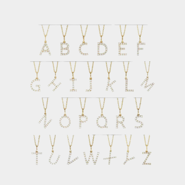 Kayla 14ct Yellow Gold Lab Diamond Initial Pendant Necklace - Image 8