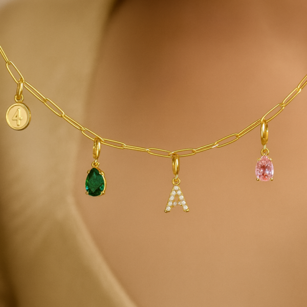 Larissa 14ct Yellow Gold Natural Diamond Initial Dangle - Image 2