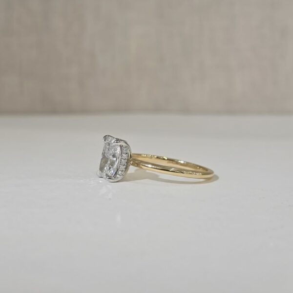 Greta | 2.01ct Elongated Cushion Cut Solitaire Design with Hidden Halo - Image 2