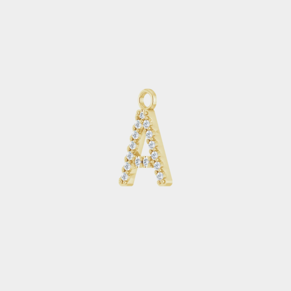 Larissa 14ct Yellow Gold Natural Diamond Initial Dangle - Image 8