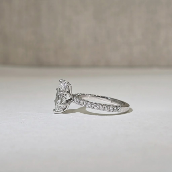 Marissa | Elegant 1.18ct Marquise Solitaire with Hidden Halo & Pave Band - Image 2