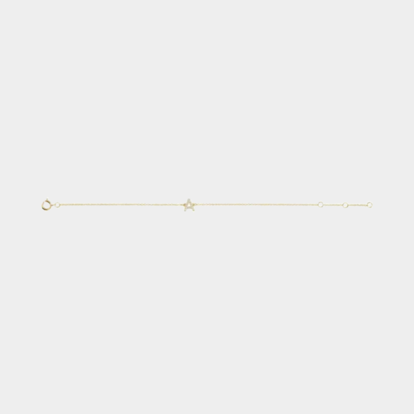 Gina 14ct Yellow Gold Natural Diamond Initial Bracelet - Image 6