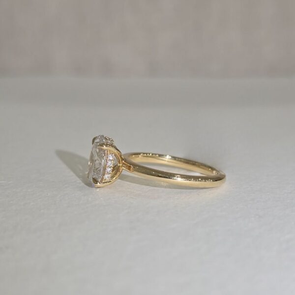 Freya | 2ct Lab Oval Solitaire with Hidden Halo in 18ct Yellow Gold - Image 2
