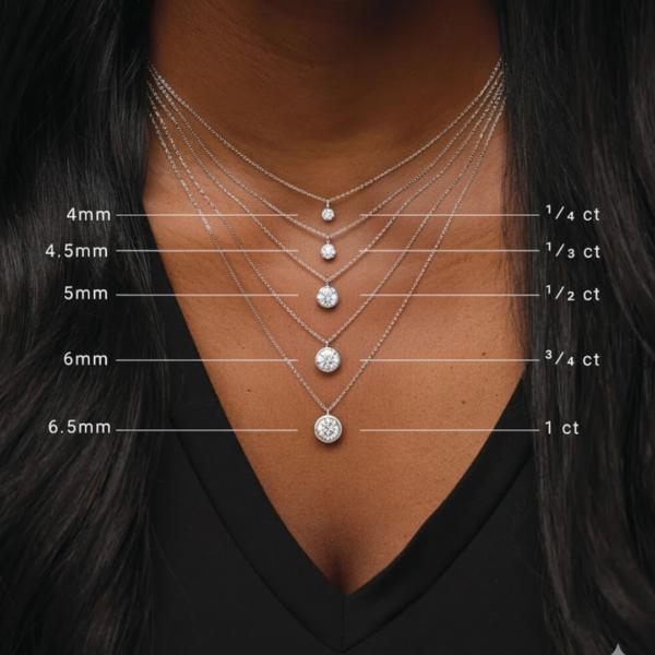 Kathleen 1ct Lab Diamond Bezel Pendant Necklace in 14ct Yellow Gold - Image 4