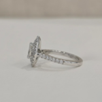 Sofia | 0.6ct Natural Pear Double Halo with Pave Band in 18ct White Gold - Image 2
