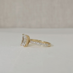 Oceane | Enchanting 2.21ct Radiant Lab Diamond Solitaire Pave Band Engagement Ring in 18ct Yellow Gold - Image 2