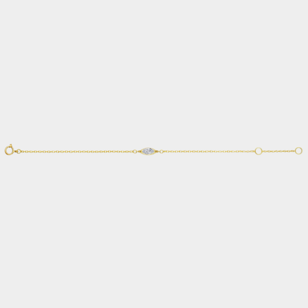 Mandy Delicate 0.25ct Lab Grown Marquise Diamond Bezel Set Bracelet in 14ct Yellow Gold - Image 4