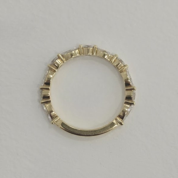 Mia | Elegant Marquise & Round Accent Wedding Band in 18ct Yellow Gold - Image 3