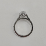 Raylene | 1.01ct Cushion with an Elegant Halo Cathedral and Pave Band in 18ct White Gold - Image 3