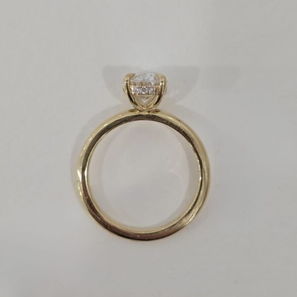 Freya | 2ct Lab Oval Solitaire with Hidden Halo in 18ct Yellow Gold - Image 3