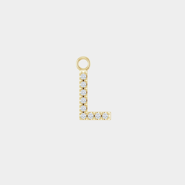 Larissa 14ct Yellow Gold Natural Diamond Initial Dangle - Image 4
