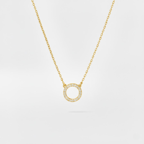 Kaylie Natural Diamond Circle Necklace in 14K Yellow Gold