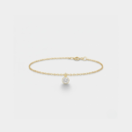 Poppy Delicate 0.15ct Natural Round Diamond Charm Bracelet in 14ct Yellow Gold