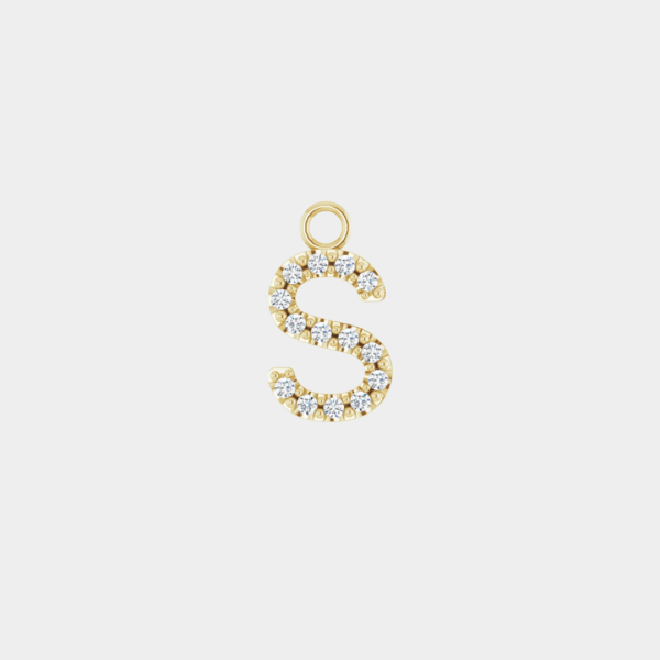 Larissa 14ct Yellow Gold Natural Diamond Initial Dangle - Image 6
