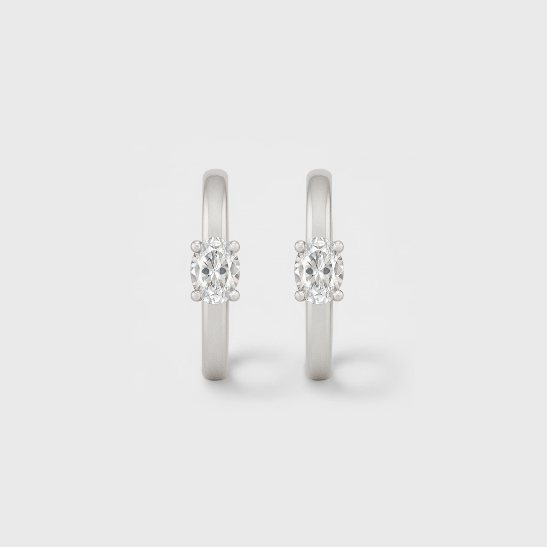 9ct-white-Gold-Lab-Diamond-Oval-Huggie-Earrings0.png Marina 9ct White Gold Lab Diamond Oval Huggie Earrings - Image 1