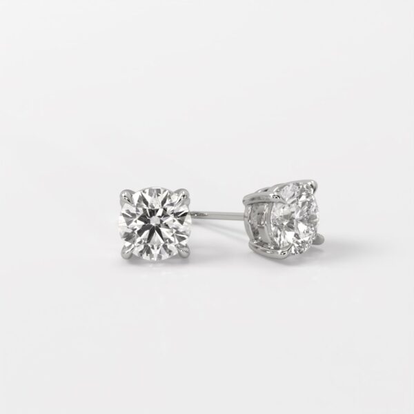 Grace 2ct Diamond Stud Earrings  in White Gold - Image 2