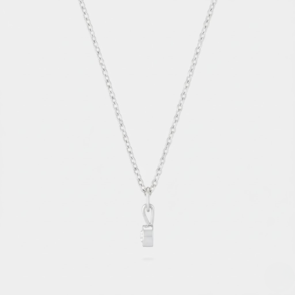 Kathleen 1ct Lab Diamond Bezel Pendant Necklace in 14ct White Gold - Image 3