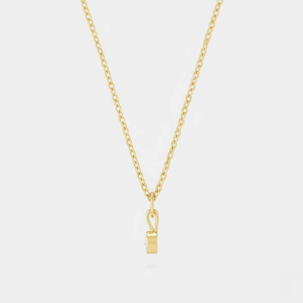 Kathleen 1ct Lab Diamond Bezel Pendant Necklace in 14ct Yellow Gold - Image 3