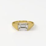 Sleek Signet Solitaire Engagement Ring
