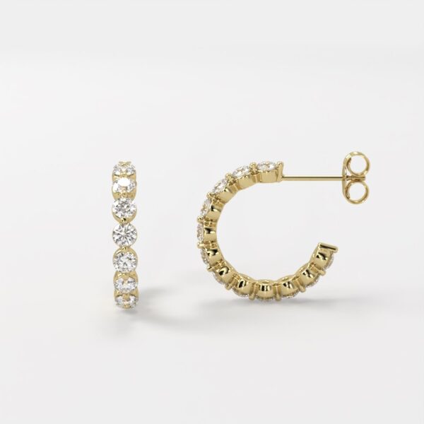 Mabel  .75ct Natural Diamonds 12.5 mm Hoop Earrings - Image 2