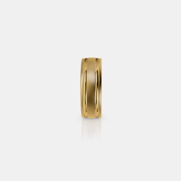 Herman Dual Grooved Round Wedding Ring - Image 3
