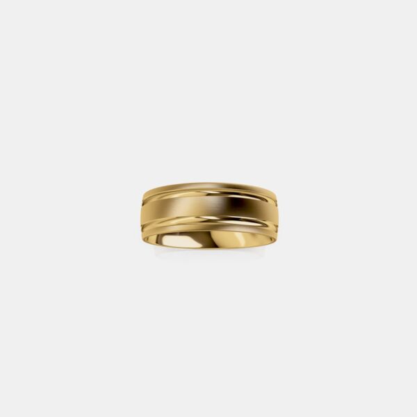Herman Dual Grooved Round Wedding Ring - Image 2