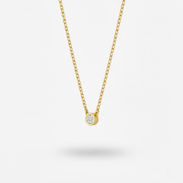 Jessica 0.50ct Lab Diamond Bezel Necklace in 14ct Yellow Gold - Image 3