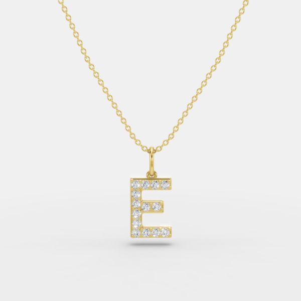 Indie 14ct Yellow Gold Lab Diamond Initial Pendant Only (No Chain) - Image 3