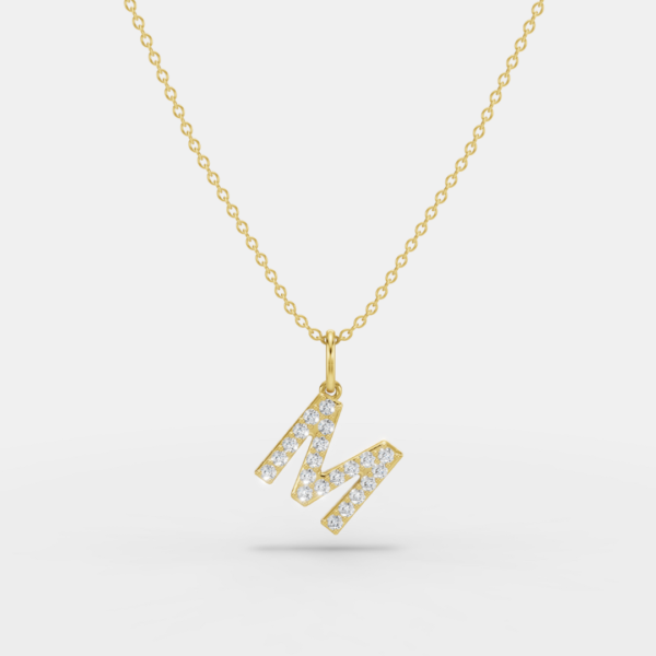 Indie 14ct Yellow Gold Lab Diamond Initial Pendant Only (No Chain) - Image 4