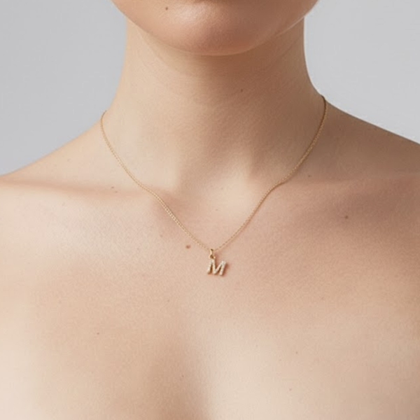 Indie 14ct Yellow Gold Lab Diamond Initial Pendant Only (No Chain) - Image 5