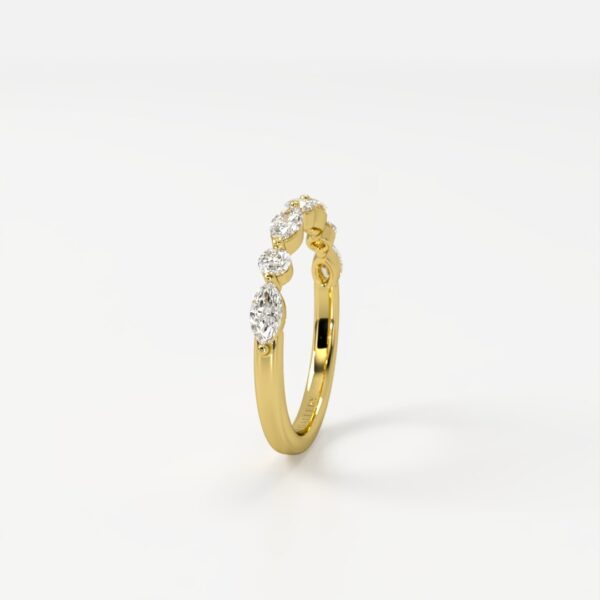 Mia | Elegant Marquise & Round Accent Wedding Band - Image 4