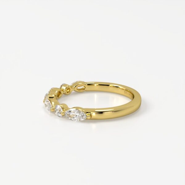 Mia | Elegant Marquise & Round Accent Wedding Band - Image 3