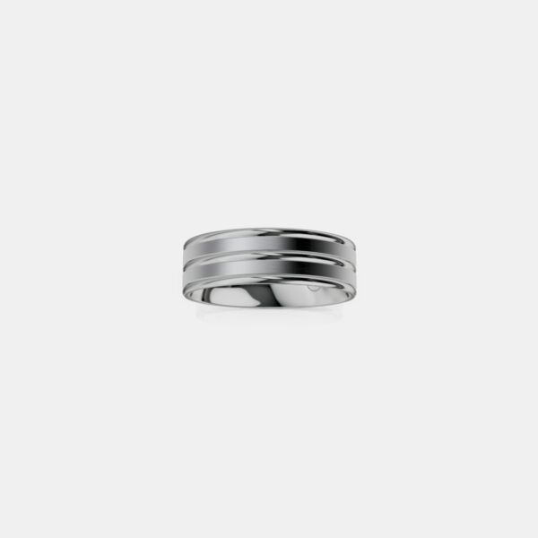 Milton Keys Grooved Wedding Band - Image 3