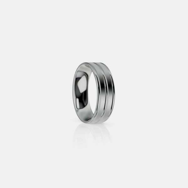 Milton Keys Grooved Wedding Band - Image 4