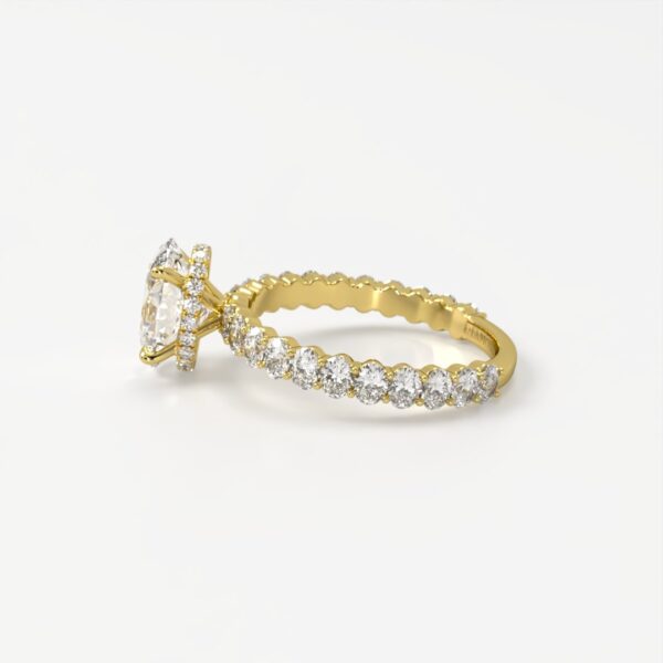 Mae Exquisite Oval Solitaire with Oval Accent Band & Hidden Halo - Image 4