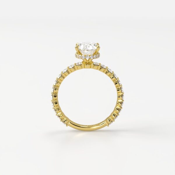 Mae Exquisite Oval Solitaire with Oval Accent Band & Hidden Halo - Image 2