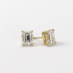 Sandy 9ct Yellow Gold 0.20ct Natural Emerald Diamond Earrings - Image 2