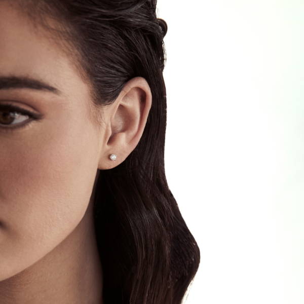 Jess – Ava 0.60 Carat Round Diamond Stud Earrings - Image 3