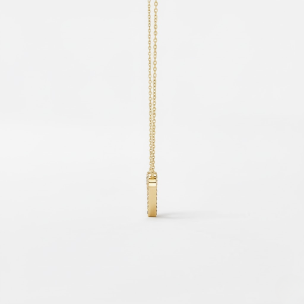 Hope Natural Diamond Heart Necklace – 14K Yellow Gold - Image 3