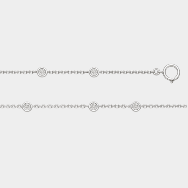 Jenny Dainty 0.25ct Natural Diamond Bezel Set Bracelet in 9ct White Gold - Image 3