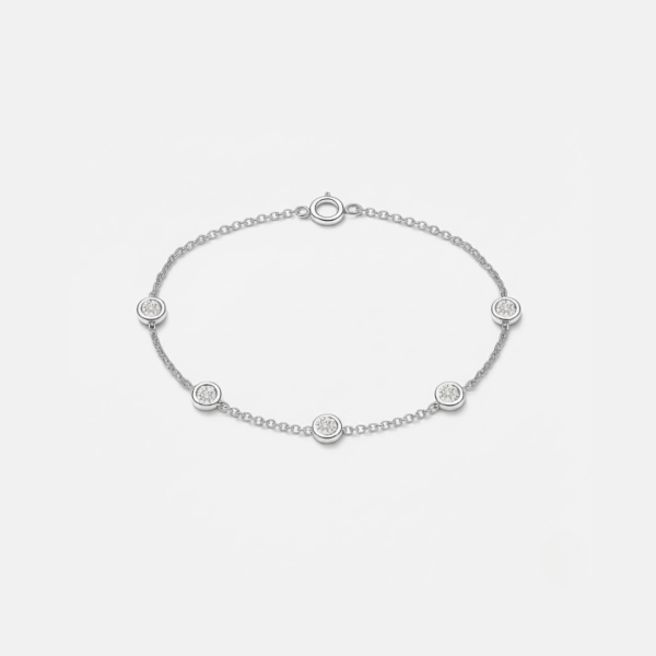 Jenny Dainty 0.25ct Natural Diamond Bezel Set Bracelet in 9ct White Gold