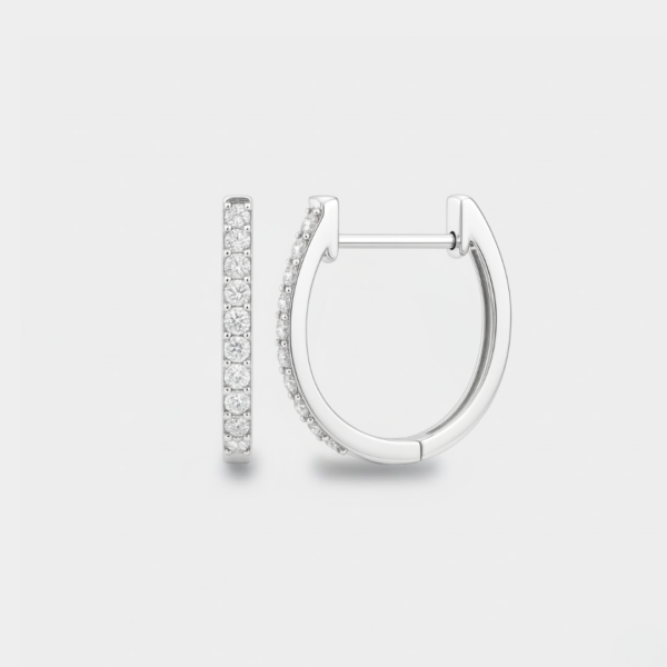 Layla 9ct White Gold 0.15ct Lab Diamond Huggie Earrings - Image 3