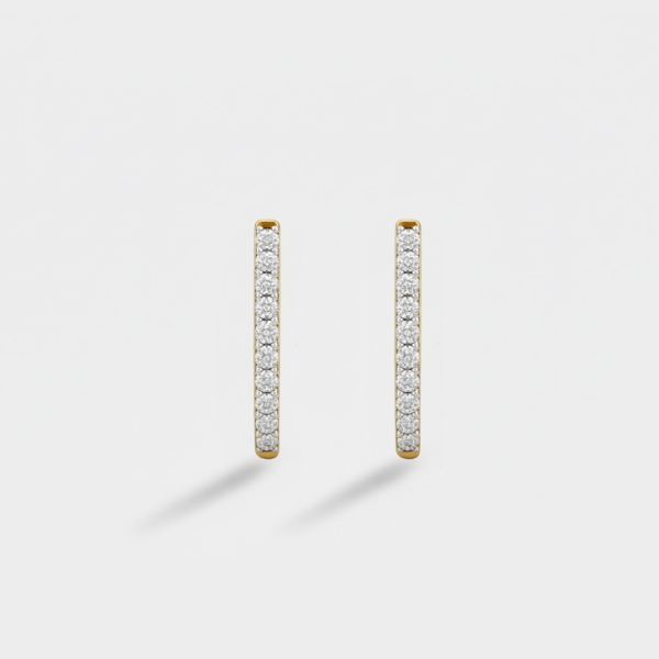 Layla 9ct Yellow Gold Natural Diamond Round Huggie Earrings