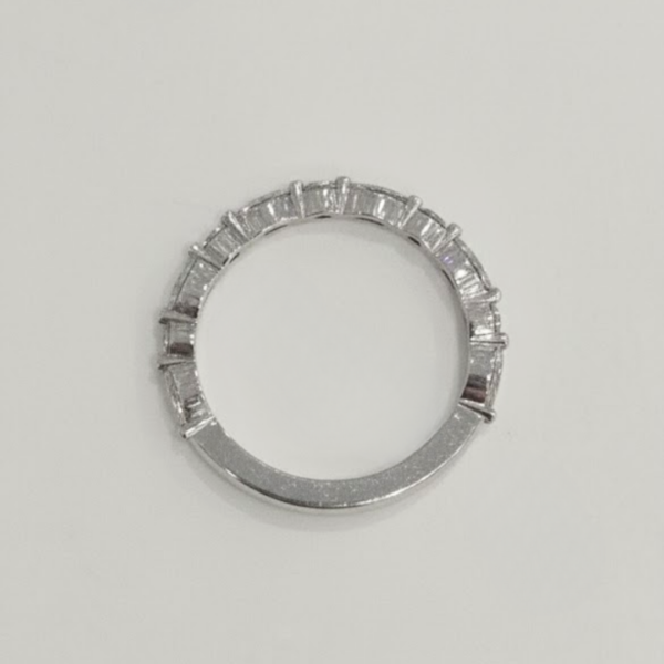 Mia | Elegant Marquise & Round Accent Wedding Band in 18ct White Gold - Image 3