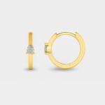 Phoebe 9ct Yellow Gold Lab Diamond Pear Huggie Earrings - Image 3